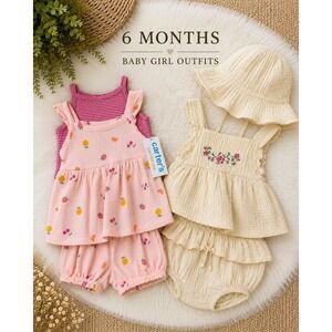 Carter's Just One You Baby Girl 6 Months Summer Outfit Lot Fruit Gauze NWT